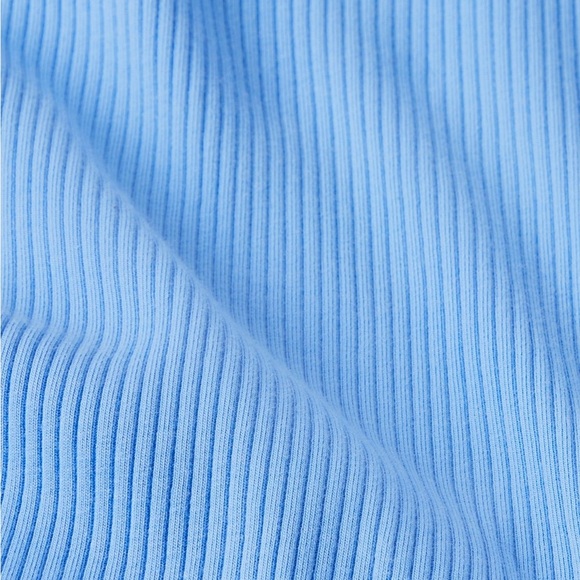 Fabletics High Neck Rib Built-In Bra “I love blue” Light Blue Tank Size XL - Picture 4 of 7